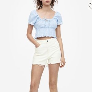 NWT High Rise 5 Pocket White Denim Shorts